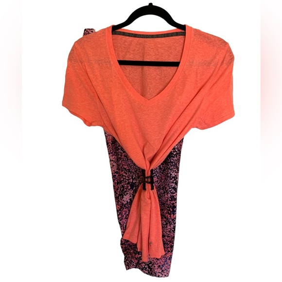 Under Armour HearGear Tangerine Heather workout shirt. size Large. - Picture 3 of 6